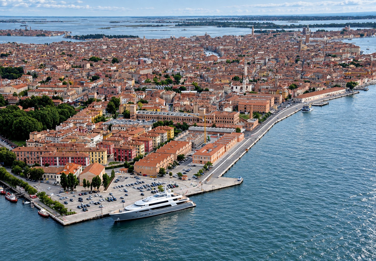 Aerial view of Venice and the lagoon